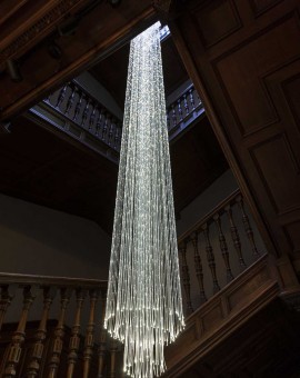 fiber optic cracked glass chandelier